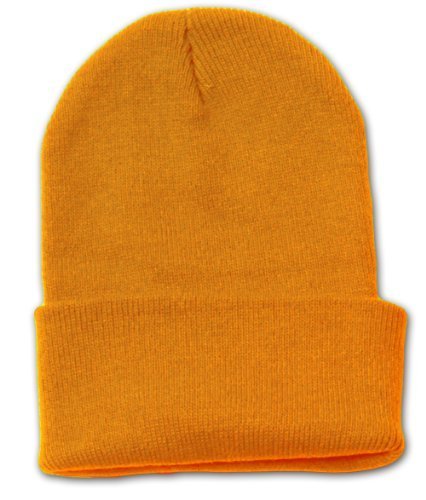 Blank Long Cuff Beanie - Yellow Gold