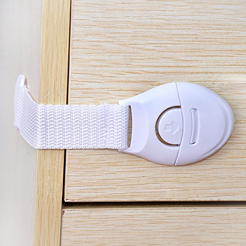 Compia 10Pcs Baby Adhesive Safety Lock For Cabinet Door Drawers Refrigerator