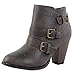 Forever Women's Buckle Strap Block Heel Ankle Booties, Brown 8
