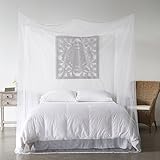 Mosquito Net Bed Canopy - Bug Screen Repellant - Rectangle Curtains for Twin, Full, Queen & King Beds - Repels Insects Carrying Malaria & Diseases - Home or Travel Use - Includes Hardware