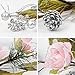 KI Store Christmas Poinsettia Flower Ornaments Pink Rose Pack of 6 for Christmas Tree Decorations Artificial Flower Picks Spray for Xmas Tree Wedding Centerpiece