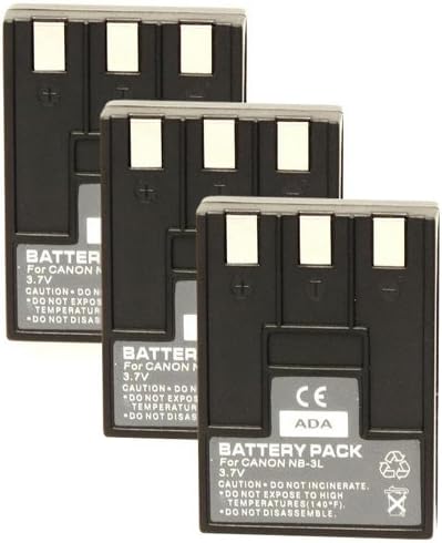 Replacement Battery for Canon NB3L (3-Pack)