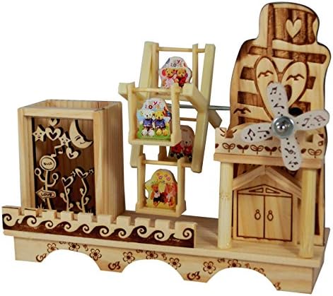 Heartful Home Wooden Whimsical Fairytale Wind Up Music Box - Boys &amp; Girls (Bus Stop)