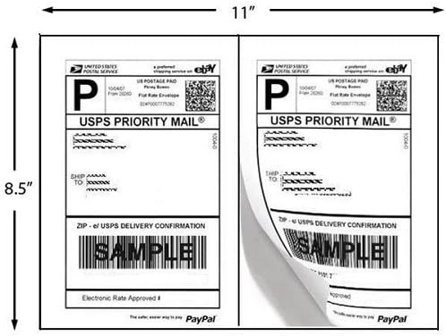 600 Half Sheet Shipping Labels Laser/Inkjet USPS UPS Fedex