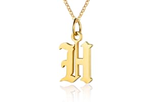 ZRAY Letter Necklaces for Women Personalized Necklaces 18K Gold Plated Initial Pendant Old English Name Necklaces A-Z Bridesmaid Gift for Girls
