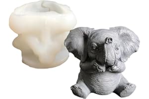 Animal Silicone Molds 3D Elephant Scented Plasters Castings Craft Supplies