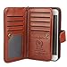 idudu iPhone 6 Case, iPhone 6S Wallet Case, Luxury PU Leather Wallet Flip Cover Case with Credit Card Holder Built-in 9 Card Slots & Wrist Strap iPhone 6 iPhone 6S 4.7 Inch(Brown)