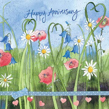 ALEX CLARK Happy Anniversary Meadow Card