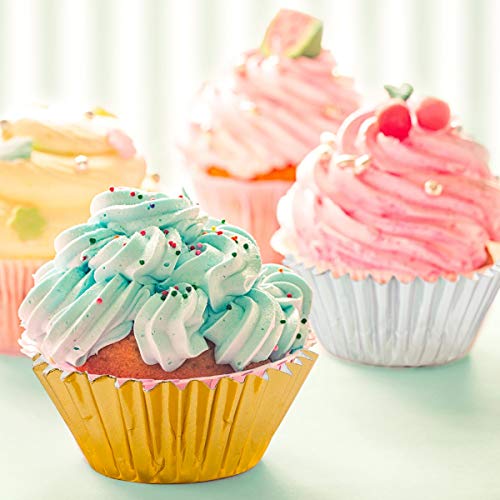 1000 PCS Cupcake Liners 1.25 inches Mini Foil Baking Cups Wrapper Muffin Cases Gold and Silver Tulip Paper Cups for Baby Shower, Birthday Party, Weddings Decorations (Silver,Gold,Rose Gold,Black) - Thumbnail 5