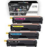 GPC Image 4 Pack Compatible Toner Cartridge Replacement for HP 410A CF410A CF411A (1 Black, 1 Cyan, 1 Magenta, 1 Yellow) for HP LaserJet Pro MFP M477fdw M452nw M452dw MFP M477fnw M452 M477 Printers