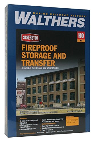 Walthers, Inc. Fireproof Storage & Transfer Background Building Kit, 12-7/8"x 1-3/8"x 7" 32.7 X 3.5 X 17.8cm