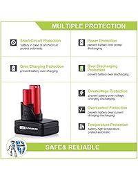 topbatt 12 V 4.0 Ah batería de repuesto para MILWAUKEE M12 XC herramientas inalámbricas 48   11   2440 48   11   2402 48   11   2411