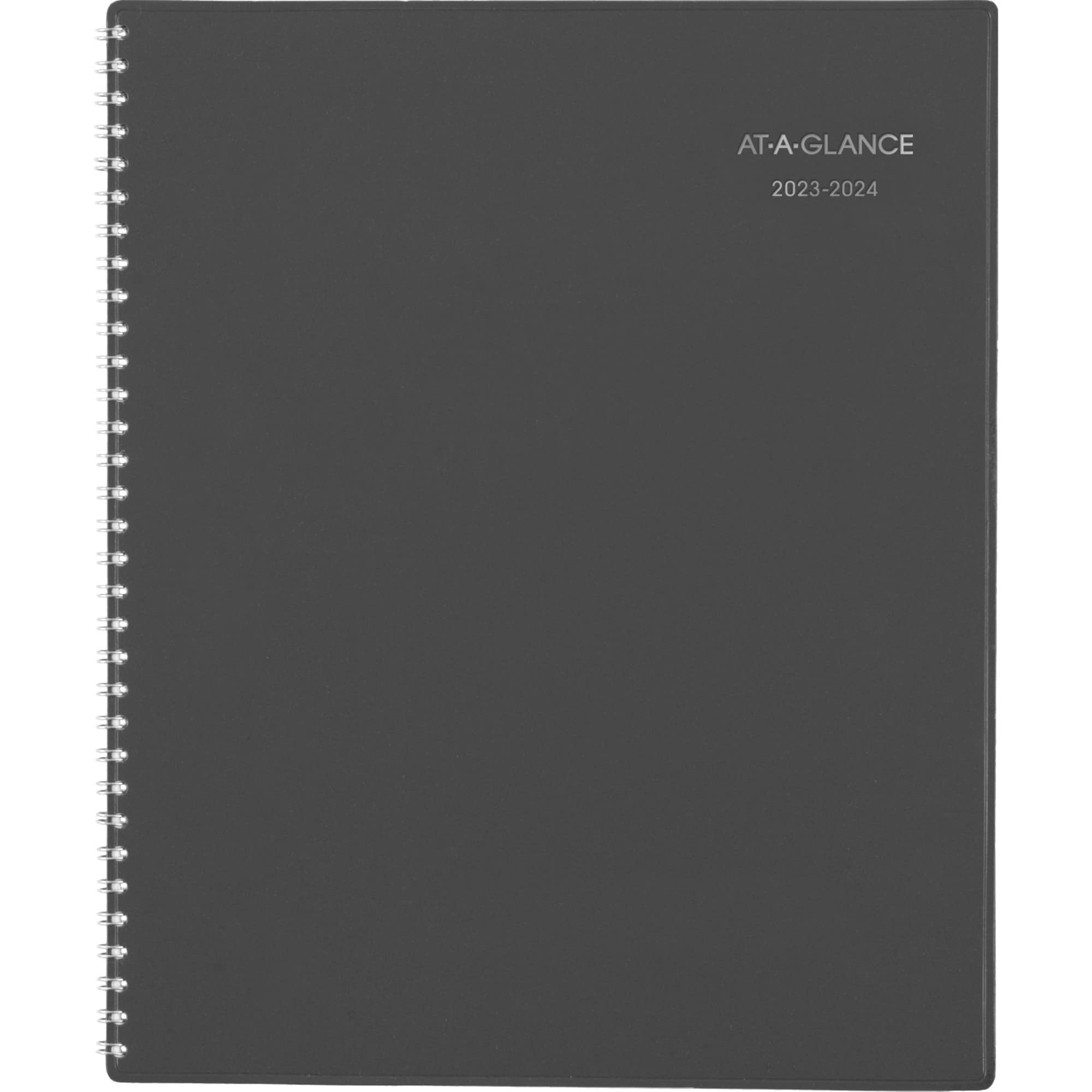 AT-A-GLANCE 2023-2024 Academic Planner, Monthly, 8-1/2" x 11", Large, Monthly Tabs, Flexible Cover, DayMinder, Charcoal (AYC47045)