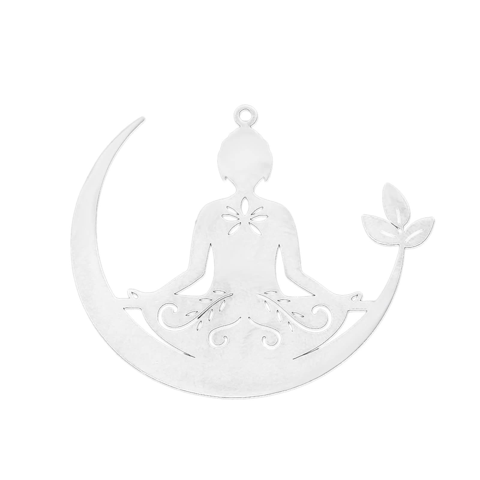 DICOSMETIC 5pcs Stainless Steel Yoga Meditation Charms Sitting Buddha Pendants Lotus Flower Pendants Human Energy Pendnat for Bracelet Necklace Earrings Making