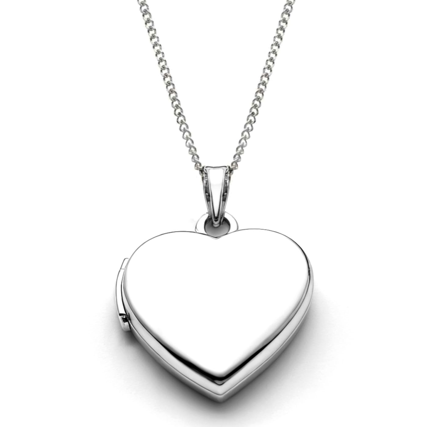 Alexander Castle 925 Sterling Silver Locket Necklace for Women - Girls 4 Photo Locket - 20mm x 20mm Heart Locket with 18" Silver Chain & Jewellery Gift Box