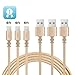 IPhone Charger TIMMY 3Pack 6FT Nylon Braided 8 pin Lightning cable certified to charging Cable with charging indictor powerline for iPhone 5/5C/5S/6S/6S PLUS/7/7 plus, iPad Air, and more (Gold)