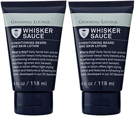 Grooming Lounge Whisker Sauce Beard Conditioner - Conditioning Beard and Skin Lotion - Eliminates Itching and Flaking - Enables Easy Combing and Styling - No Parabens - Cruelty Free - 2 pack