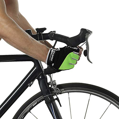 Cevapro Cycle Gloves Mountain Road Bike Gloves Half Finger Bicycle Gloves with Anti Slip Shock-Absorbing Gel Pad Cycling Riding Biking Gloves MTB DH Road Bicycling Gloves for Men Women (Green, S) - Thumbnail 5