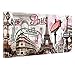 Donglin Art-Modern Wall Decor Pink Paris Eiffel Tower Paintings Stretched for Living Room City Paintings Wall Art Framed Ready to Hang 2412inch (Framed On Canvas)