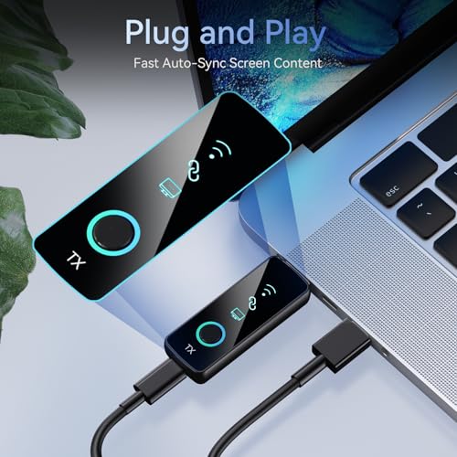 50M HDMI Wireless Transmitter Receiver with LED Display, 4K Decoding and 1080P Output, No Delay for Meeting Room, Projector, Streaming, Home Theater