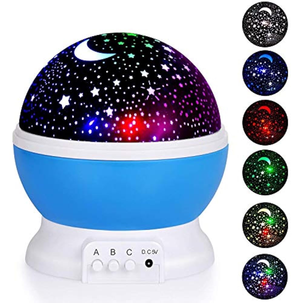 Kids Night Light, Moon Star Rotating Projector, Baby Lighting Lamp LED