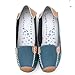 Fheaven New Women Leather Shoes Loafers Soft Leisure Flats Female Casual Shoes Boat Shoes Flats (US:7, Blue)