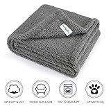 furrybaby Premium Fluffy Fleece Dog Blanket, Soft and Warm Pet Throw for Dogs & Cats (Medium (3240"), Grey Blanket)