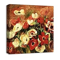Canvas Wall Art Women in a Garden by Pierre-Auguste Renoir Canvas Prints Home Artwork Decoration for Living Room,Bedroom - 12x12 inches