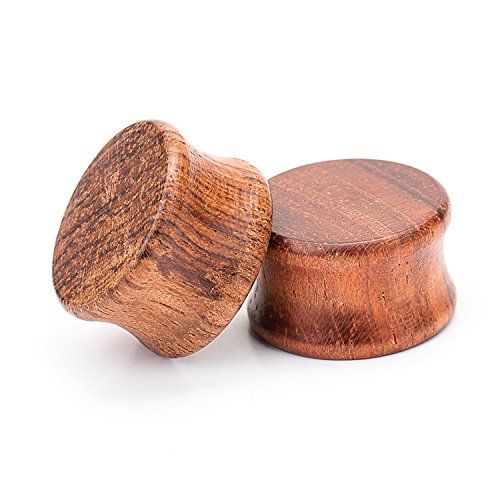 CABBE KALLO 2Pair Natural Wood Ear Tunnels and Plugs Vintage Brown Wooden Ear Stretcher Gauges (Gauge=6mm(2g)) - Thumbnail 4