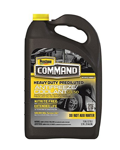 Prestone Command Nitrite Free Extended Life Antifreeze and Coolant Prediluted, Yellow, 1 Gallon, Pack of 6