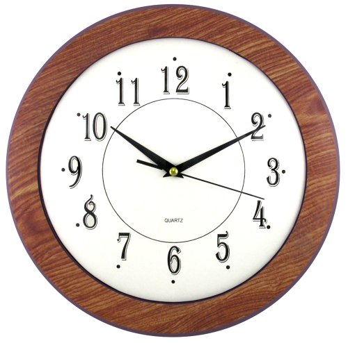 Timekeeper Products Llc 12" Grain Round Wall Clock Light Wood