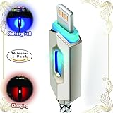 TreasuresX || LIGHTNING Cable for Apple iPhone || Smart LED show Charge Status + Easy Find in Dark + Auto Off + Zync Alloy Fast Charge + Tough Nylon Braided || for iPad iPod iPhone 6 7 8 X Plus S SE