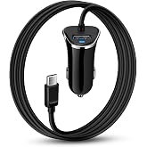 USB-C Car Charger, 3.4A USB Type C Car Charger Adapter &amp; Fast Charge Cable | C Cord Cargador USBC Lighter for Samsung Galaxy S26 S25 S24 S23 S22 A17 iPhone 17e 17 16e 16 18 Pro Max Android Cigarette 12V