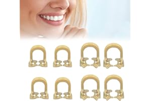 CHESTNUT-YX 8Pcs Dental Rubber Dam Clamps Dental Distal Premolar Resin Clip Rubber Sheets Barrier Clips for Better Oral and Dental Condition