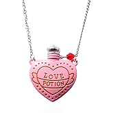 Locus Amoenus Love Potion Necklace Fashion Heart-Shaped Medicine Bottle Pendant Valentine's Day Gifts for Couples