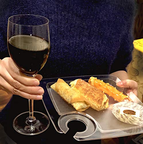JCHB 9" 24PC Clear Wine Glass Holder for Party Desserts Appetizers Salads Plates (Reusable) - Thumbnail 2