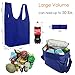 Reusable Grocery Shopping Bags Foldable Totes 10 Pack With Zipper Bags 50LBS XLarge Bags with Elastic Cute Gift Bags Machine Washable Lightweight Sturdy Navy Teal Purple Orange Red