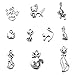 30pcs Mixed Tibetan Silver Plated Cat Charms Pendants for Jewelry Making Bracelet Craft Diy Handmade (30pcs)
