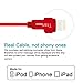 Tranesca Dual USB Wall Charger and 6ft MFI Lighting Charging Cable for iPhone X,iPhone 8/8 Plus/iPhone 7/7 Plus/iPhone 6/iPad/iPad Pro and More (Red)