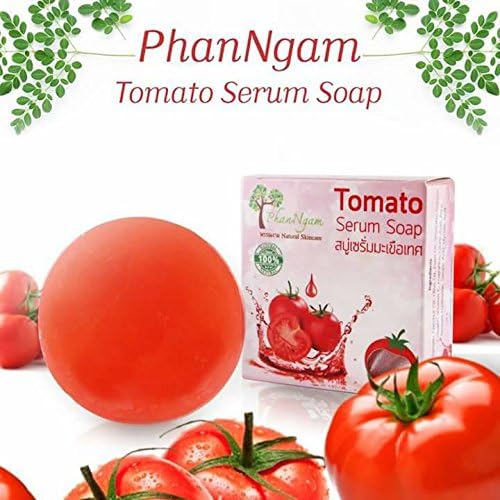 Phanngam Tomato Serum Soap Skin whitening formula 80 g. x 1 pcs. By Phanngam