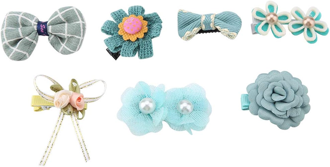 Yinuoday 7 Stück Hundehaar Schleifenclips für Kleine Hunde Haustier