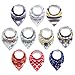 e-SMAK 10-Pack Ultra Soft Baby Bandana Drool Bibs for Drooling and Teething - 100% Natural Organic Cotton, Super Absorbent, Hypoallergenic - Unisex Multicolor Set, Surprising Gift, Enjoyable Quality