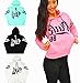 Women's Chic Drawstring Loose Striped Long Sleeve Pink Hoodies Sweatshirt