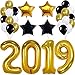 2019 Balloons Graduation New Year- Gold, 2019 Foil Mylar Number - Graduation Party Supplies 2019 - Graduation Decorations - Gold Black White Balloons for New Years Eve Party Supplies 2019, Large