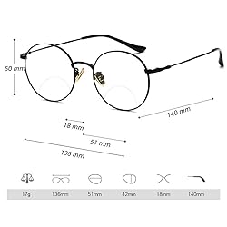 Fashion Round Bifocal Reading Glasses Men Sun