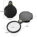 Nydotd 6X Mini Pocket Magnifying Glass Folding Magnifier Loupe with Rotating Protective Holster Leather Pouch for Reading, Science Class, Hobby (Black, 60mm/2.4