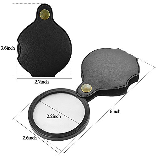 image for Nydotd 10X Mini Pocket Magnifying Glass Folding Pocket Magnifier Loupe