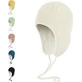 LLmoway Mens Womens Warm Fleece Beanie Soft Winter Hat with Ear Flaps Windproof Ski Snow Cycling Skull Cap Helmet Liner