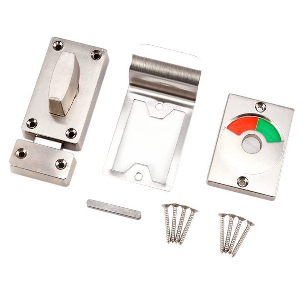 Merriway BH06187 Privacy Indicator Bolt & Handle Satin Chrome 63mm, White