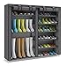 UDEAR Shoe Rack Portable Boots Storage Free Standing Shoe Organizer with non-woven Fabric Cover Grey
